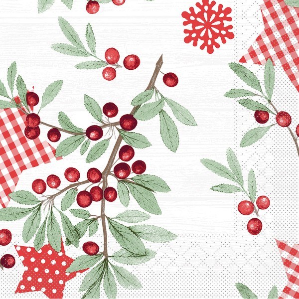 Serviette Country Xmas aus Tissue 40 x 40 cm, 100 Stück