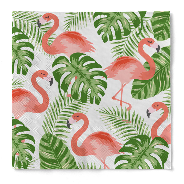 Serviette &quot;Flamingo&quot; aus Tissue 33 x 33 cm, 20 Stück