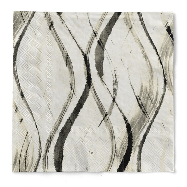 Serviette Albi in Pebble-Stone-Schwarz aus Tissue 3-lagig, 40 x 40 cm, 1/4 Falz, 100 Stück