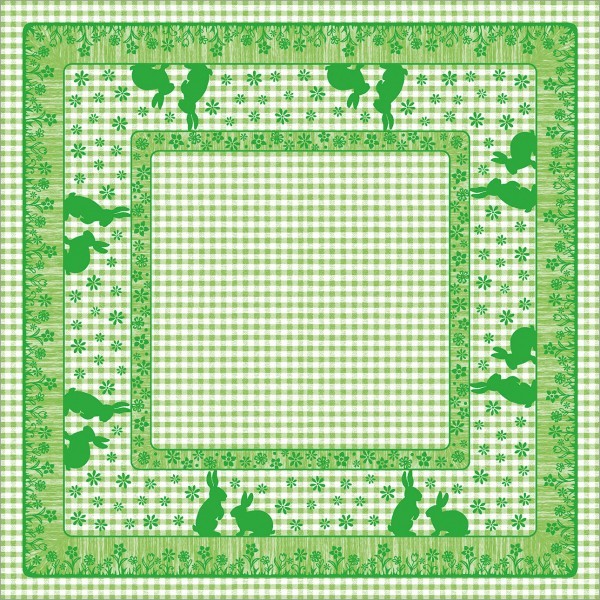 Tischdecke Joni-Rabbits in Grün aus Linclass® Airlaid 80 x 80 cm, 20 Stück