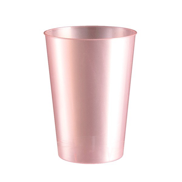 Einweg-Trinkbecher aus Plastik (PS), Perlmutt-Rosa, 230ml, 10 Stück