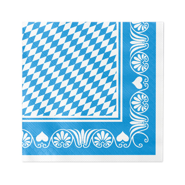 Serviette Bavaria in Blau aus Tissue Deluxe®, 4-lagig, 40 x 40 cm, 50 Stück