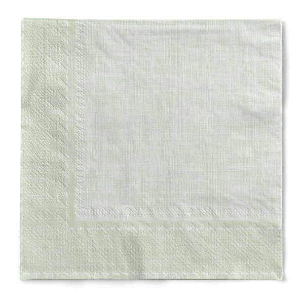 Serviette Zione in Salbei aus Tissue 3-lagig, 33 x 33 cm, 1/4 Falz, 100 Stück