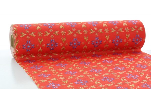 Weihnachtstischläufer Scarlett in Rot-Blau aus Linclass® Airlaid 40 cm x 24 m, 1 Stück