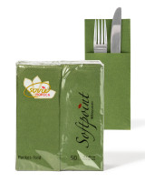 Besteckserviette Softpoint "Pub" in Oliv, 40 x 33 cm, 1/8 Falz, 50 Stück Besteckserviette Softpoint "Pub" in Oliv, 40 x 33 cm, 1/8 Falz, 50 Stück