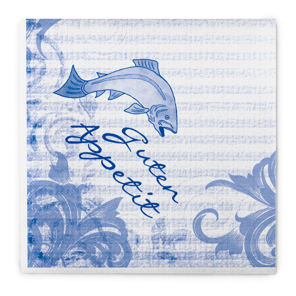 Serviette Fisch in Blau aus Linclass® Airlaid 40 x 40 cm, 50 Stück