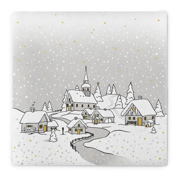 Weihnachtsserviette Anneke in Silbergrau aus Linclass® Airlaid, 40 x 40 cm, 1/4 Falz, 50 Stück