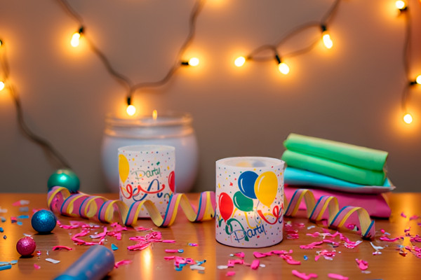 Windlicht Banderole für Kerzengläser Design Party - 12 Stück
