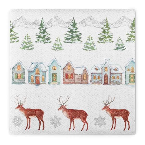 Weihnachtsserviette Sandy aus Linclass® Airlaid, 40 x 40 cm, 1/4 Falz, 50 Stück