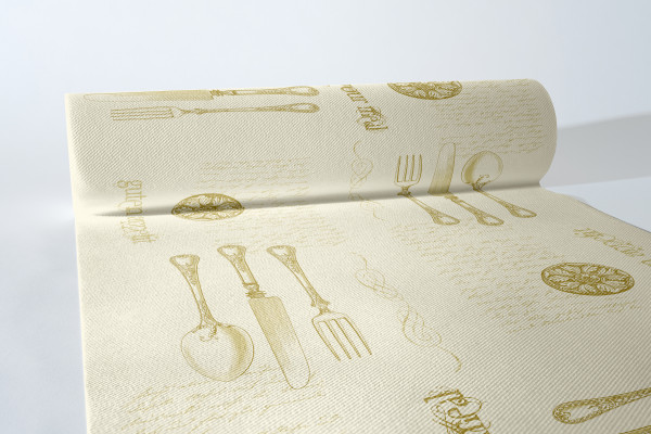 Tischläufer Elisabeth in Gold-Champagner aus Linclass® Airlaid 40 cm x 24 m, 1 Stück