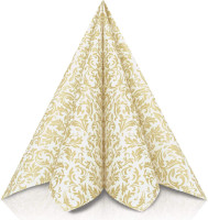 Airlaid Serviette Ornaments in Gold, 40 x 40 cm, 50 Stück Airlaid Serviette Ornaments in Gold, 40 x 40 cm, 50 Stück