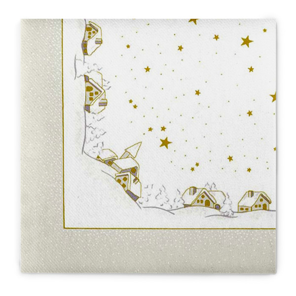 Weihnachtsserviette Winterzauber aus Linclass® Airlaid, 40 x 40 cm, 1/4 Falz, 50 Stück