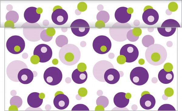 Tischläufer Bubbles in Violett-Grün aus Linclass® Airlaid 40 cm x 4,80 m, 1 Stück