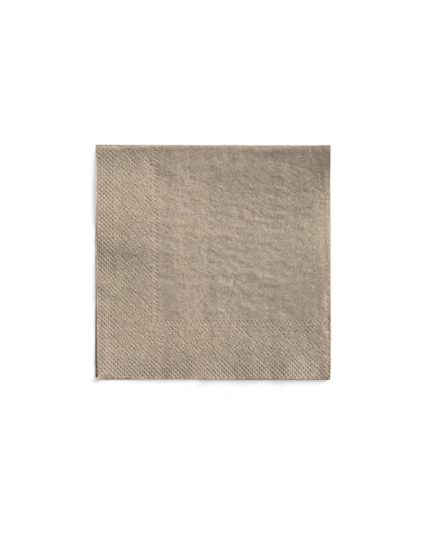 Cocktail-Servietten Beige Grey aus Tissue 24 x 24 cm, 3-lagig, 150 Stück