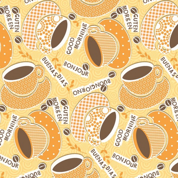 Serviette Kaffee Ole in Gelb-Orange aus Linclass® Airlaid 40 x 40 cm, 50 Stück