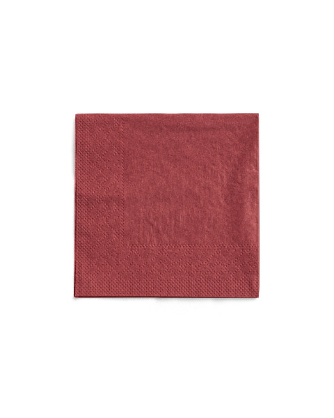 Cocktail-Servietten Bordeaux aus Tissue 24 x 24 cm, 3-lagig, 150 Stück