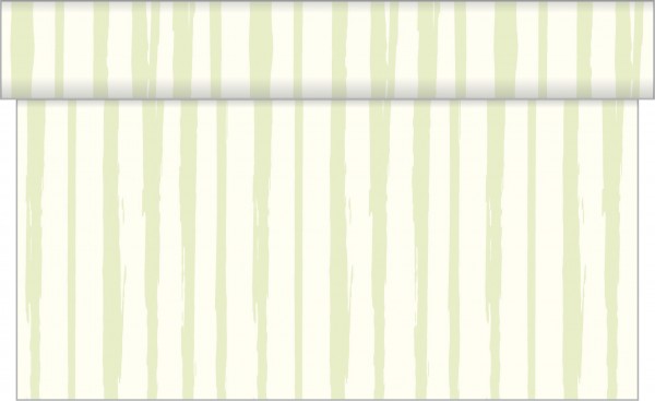 Tischläufer Hochzeits-Streifen in Champagner-Grün aus Linclass® Airlaid 40 cm x 4,80 m, 1 Stück