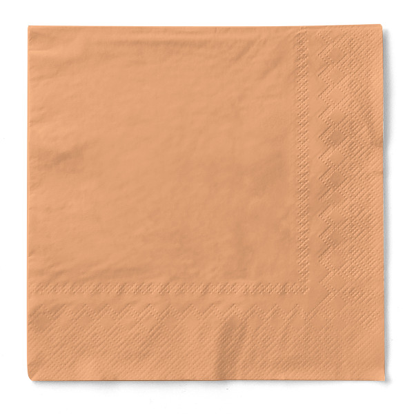 Cocktail-Servietten Aprikot aus Tissue 25 x 25 cm, 100 Stück