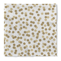 Serviette "Konfetti" in Gold-Champagner aus Tissue 33 x 33 cm, 20 Stück Serviette "Konfetti" in Gold-Champagner aus Tissue 33 x 33 cm, 20 Stück