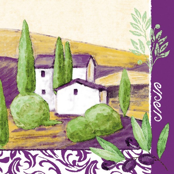 Serviette Provence aus Linclass® Airlaid 40 x 40 cm, 12 Stück