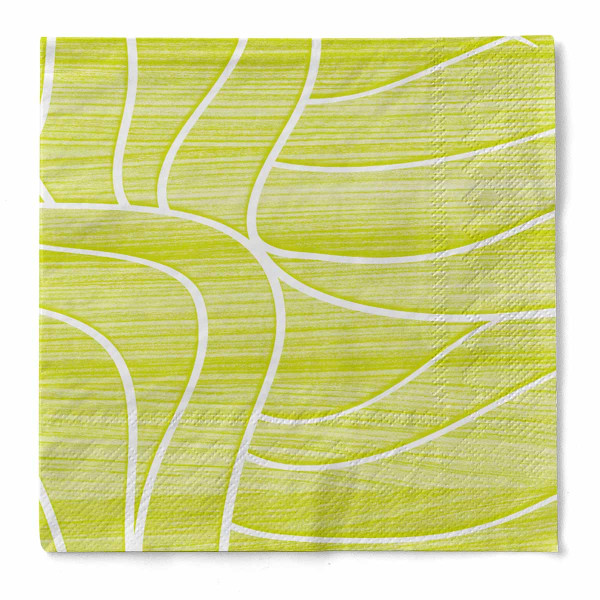 Serviette René in Lime aus Tissue 33 x 33 cm, 3-lagig, 100 Stück