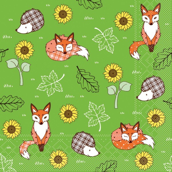 Serviette Florian in Grün aus Tissue 33 x 33 cm, 20 Stück