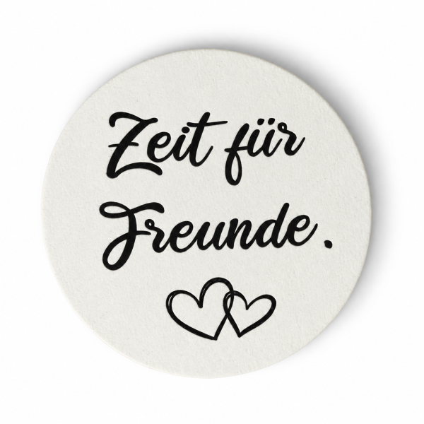 Bierdeckel "Zeit für Freunde", Ø 10,7 cm, 100 Stück