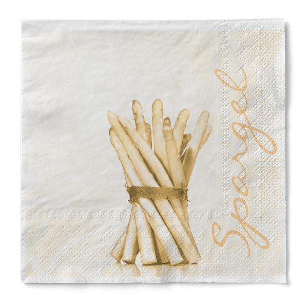 Serviette Spargel in Creme aus Tissue 40 x 40 cm, 3-lagig, 100 Stück