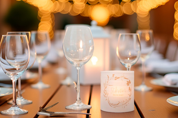 Windlicht Banderole für Kerzengläser Design Schön dass du da bist - 12 Stück