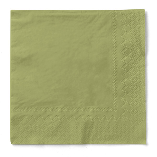 Serviette in Oliv aus Tissue 3-lagig, 40 x 40 cm, 100 Stück