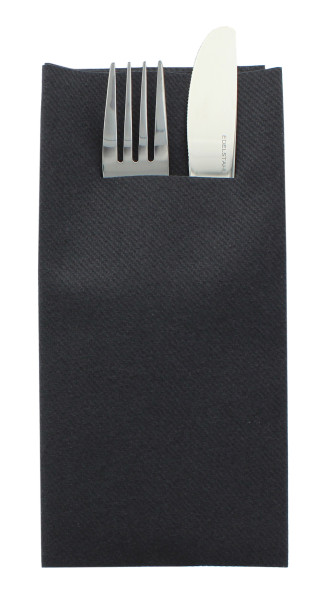 Besteckserviette Schwarz aus Linclass® Airlaid 40 x 40 cm, 75 Stück