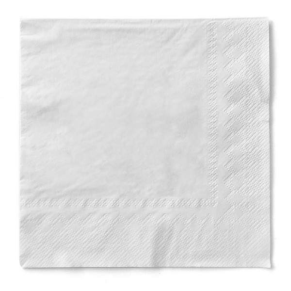 Cocktail-Servietten Weiss aus Tissue 24 x 24 cm, 150 Stück
