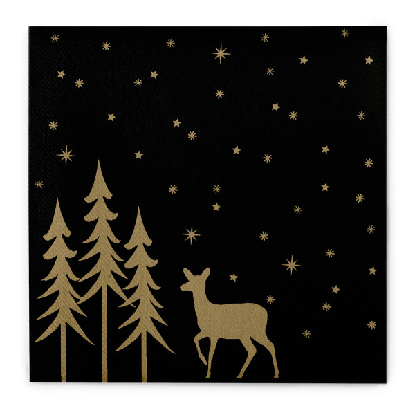 Weihnachtsserviette Liane in Schwarz aus Linclass® Airlaid 40 x 40 cm, 50 Stück