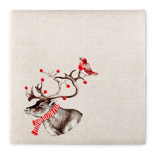 Weihnachtsserviette Knut aus Linclass® Airlaid, 40 x 40 cm, 1/4 Falz, 50 Stück
