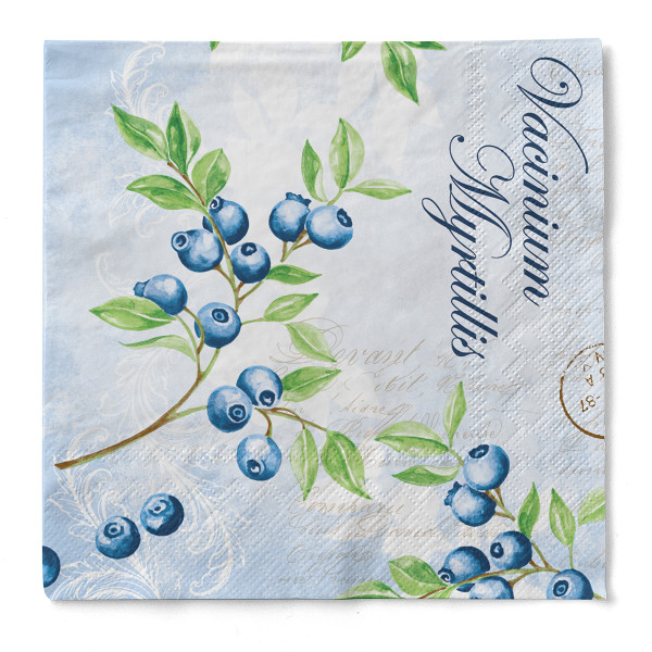 Serviette Bärbel in Blau aus Tissue 40 x 40 cm, 3-lagig, 100 Stück