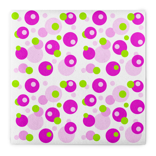 Serviette Bubbles in Pink-Grün aus Linclass® Airlaid 40 x 40 cm, 12 Stück