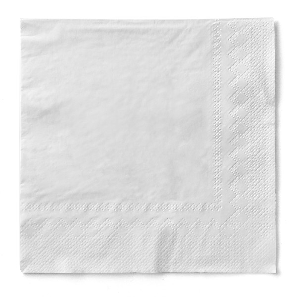 Serviette Weiß aus Tissue 33 x 33 cm, 3-lagig, 20 Stück