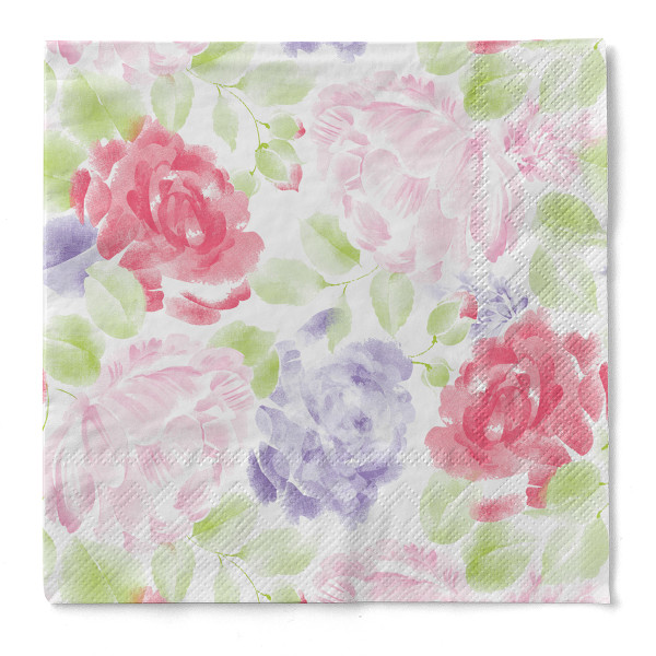 Serviette Valerie aus Tissue, 3-lagig, 40x40 cm, 1/4 Falz, 100 Stück