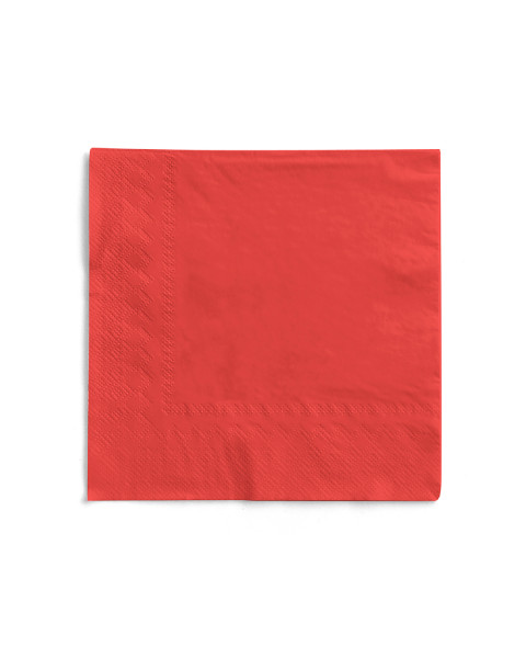 Serviette in Rot aus Tissue 3-lagig, 1/4 Falz, 33 x 33 cm, 100 Stück