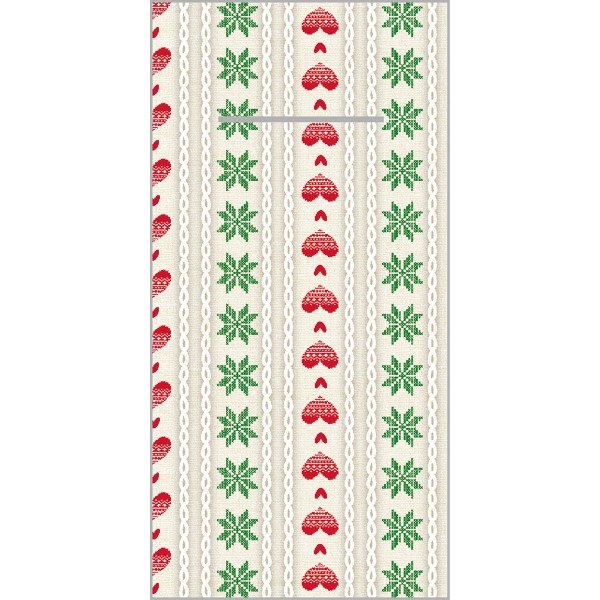Besteckserviette Trixi in Rot-Grün aus Linclass® Airlaid 40 x 40 cm, 12 Stück