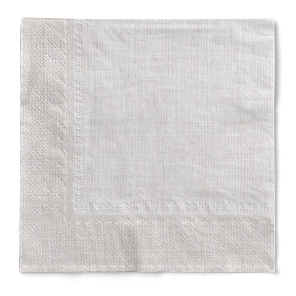 Serviette Zione in Grau aus Tissue 3-lagig, 33 x 33 cm, 1/4 Falz, 100 Stück