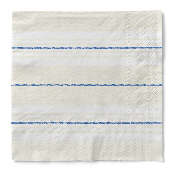 Serviette York in Blau-Beige aus Tissue 40 x 40 cm, 3-lagig, 100 Stück