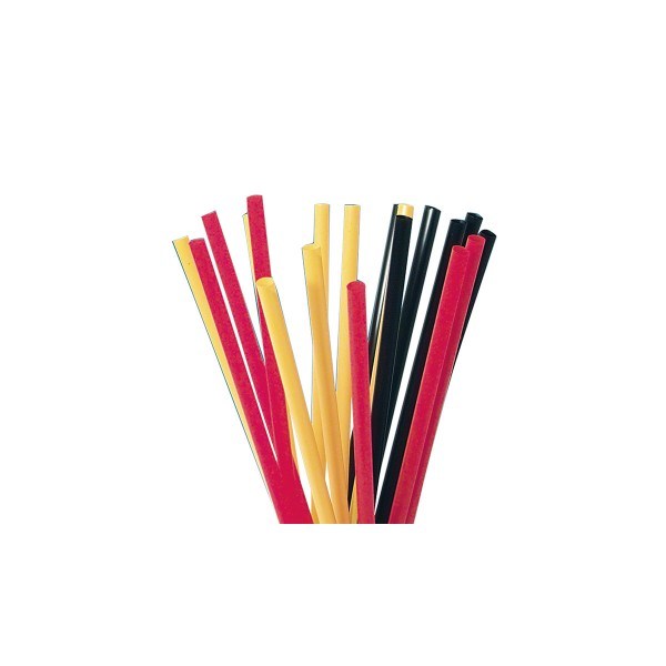 Strohhalme schwarz-rot-gelb, 25 cm, 75 Stück