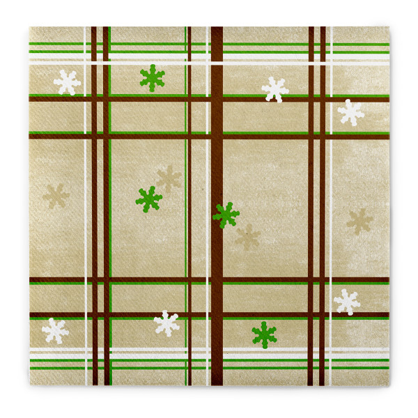 Weihnachtsserviette Tim in Braun-Grün aus Linclass® Airlaid 40 x 40 cm, 50 Stück