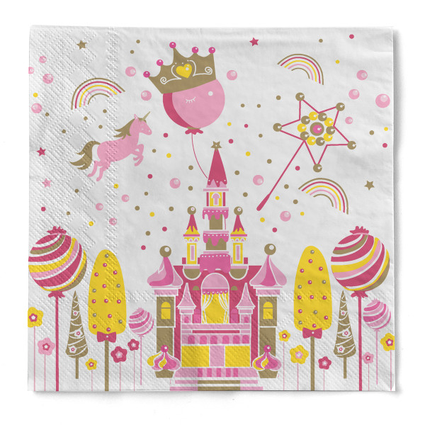 Serviette &quot;Princess dream&quot; aus Tissue 33 x 33 cm, 20 Stück