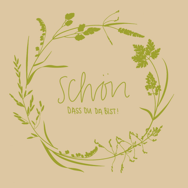 Softpoint Serviette - Schön, dass du da bist! - in Recycled Tissue, 24 x 24 cm, 100 Stück