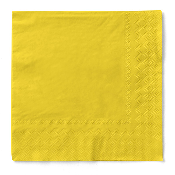 Serviette Gelb aus Tissue 33 x 33 cm, 3-lagig, 20 Stück