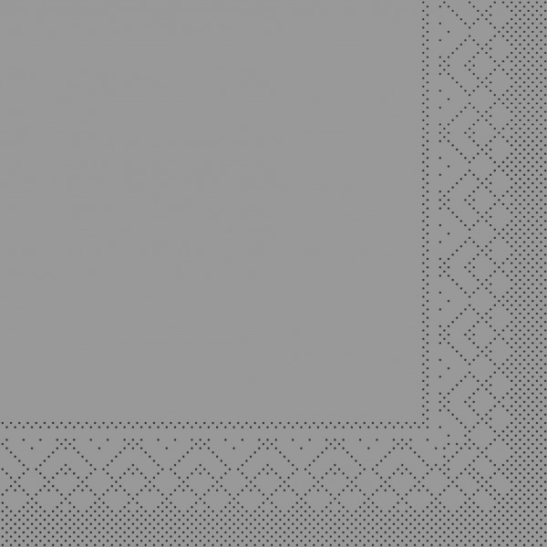 Serviette Silber aus Tissue 33 x 33 cm, 20 Stück