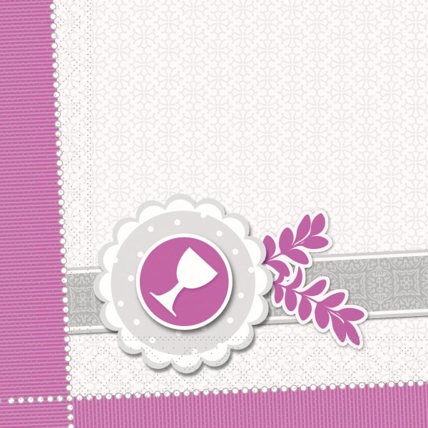 Serviette Kelch-Taube in Pink aus Tissue 33 x 33 cm, 100 Stück