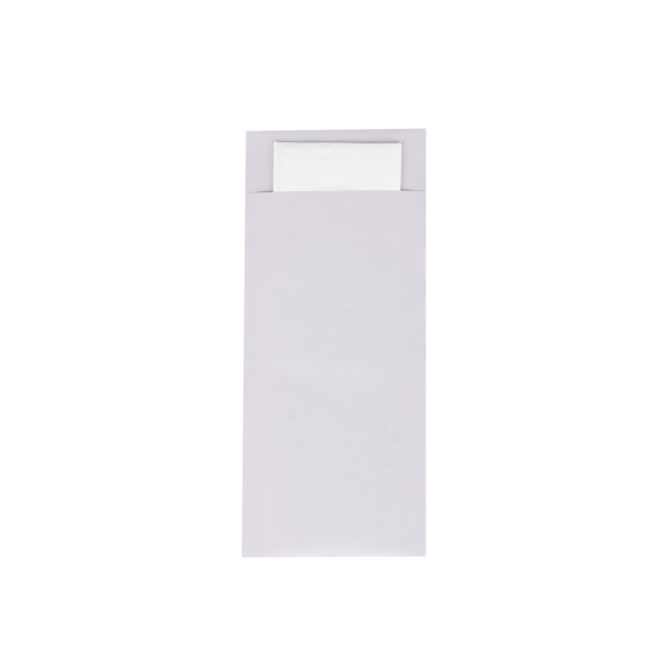 Papierbestecktaschen in Altrosa mit Tissue-Serviette in Weiß, 20 cm x 8,5 cm - 500 Stück